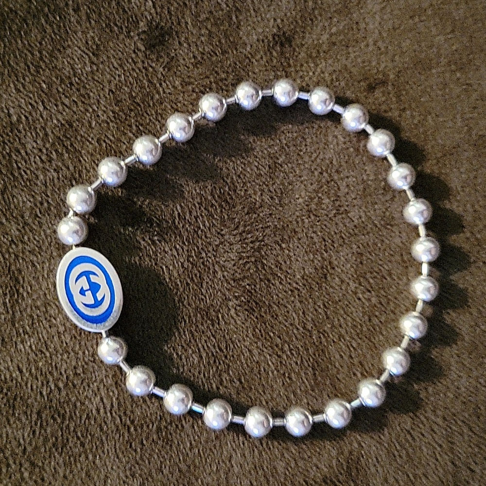 Interlocked Gucci collection Sterling silver beaded bracelet